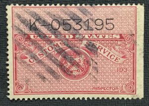 US Customs Service Used SE Single Revenue L22