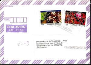 URY-163 URUGUAY 2003 MONTEVIDEO-BUENOS AIRES FLOWERS DEFINITIVES YV 1774-5 COVER
