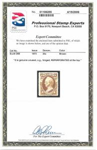 O80 Unused, 24c. Treasury,  PSE Cert. SCV $675, Free, Insured Shipping