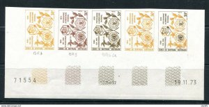 Congo 1973 Imperf Color trial strip of 5 Sc 292 Essay  12304