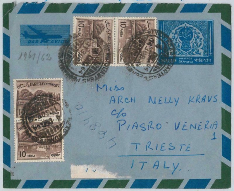 49005  - PAKISTAN - POSTAL HISTORY - STATIONERY  AEROGRAMME to  ITALY  1964
