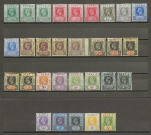GAMBIA 1912/22 SG 86/102 + Shades MINT Cat £278
