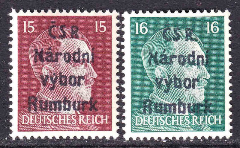 GERMANY 514-515 CSR RUMBURK OVERPRINT OG NH U/M F/VF TO VF BEAUTIFUL GUM