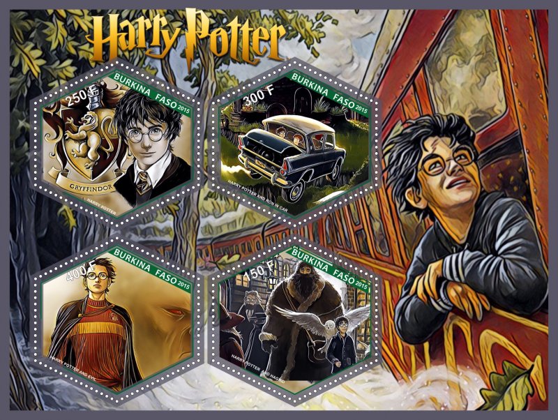 Stamps. Cinema. Harry Potter  2015 year 1+1 sheets perforated