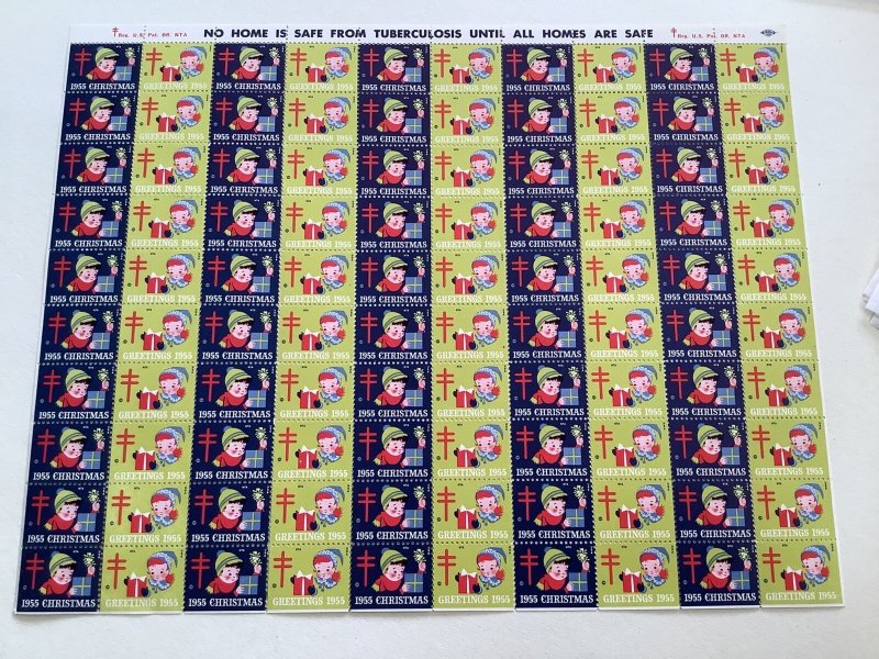 Christmas 1955 seals  Cinderella stamps mounted mint  folded Ref R50284 