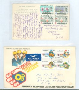 Malaysia 221-4/135/8 Malaysia/Selangor; 221-4 is FDC; Selangor singles on cover