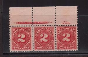 USA #J39 VF+/NH Imprint Strip Of Three