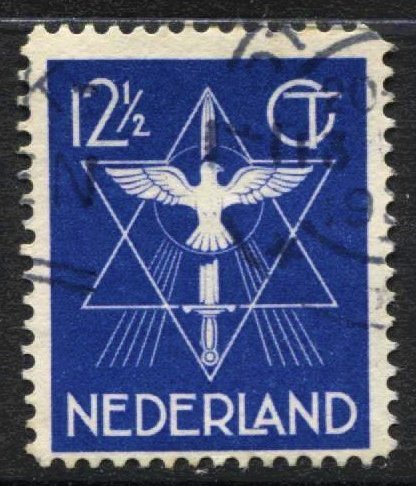 STAMP STATION PERTH Netherlands #200 Star dove and Sword Used