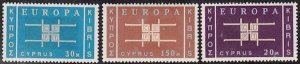 CYPRUS # 229-31 (1) CPL MNH EUROPA 1963