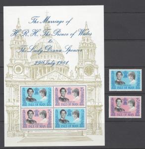 Isle of Man 1981 Royal Wedding Set & S/S scv $4.00 BIN $2.40