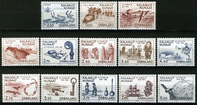 Greenland 1982-85,  Eirik Raude discovery Greenland complete I-VI sets MNH 16,2€