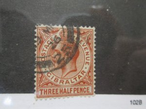 Gibraltar #78a used wmkd. 4  2022 SCV= $0.60