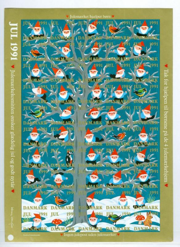 Denmark. Christmas Seal 1991.Comp. Set 9 Sheet. Scale/Proof Print. Imperforated