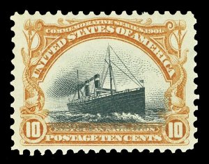 Scott 299 1901 10c Yellow Brwn & Black Pan-American Issue Mint VF OG LH Cat $115