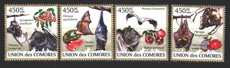 Comoro Islands. 2009. 2455-59 in a series. The bats. MNH.