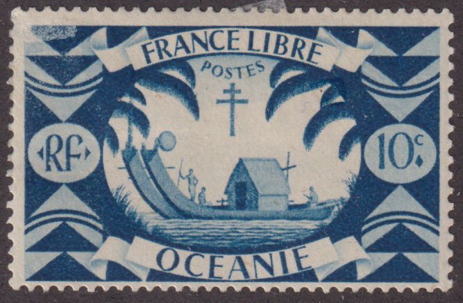 French Polynesia 137 Early Double Canoe 1942