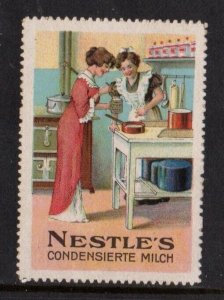 German Advertising Stamp - Nestle's Condensed Milk - Women in Kitchen