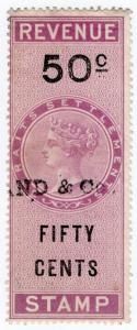 (I.B) Malaya (Straits Settlements) Revenue : Duty Stamp 50c