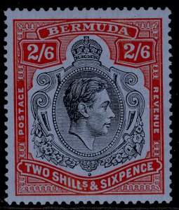 BERMUDA GVI SG117, 2s 6d black & red/grey-blue LH MINT. Cat £70. PERF 14. CHALKY