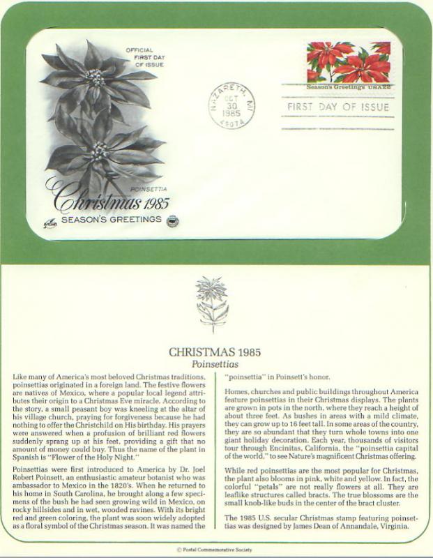 Christmas 85, FDC (USHFDC2166)