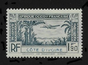 Ivory Coast 1940, Omnibus Air mail, 1.90fr, Scott # C1, VF MNH**OG (FR-1)