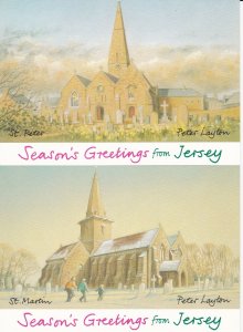 Jersey # 610-613, Parish Churches, Maxi Cards