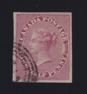 Canada Sc #8 (1857) 1c rose Queen Victoria on Wove Paper Used