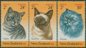 New Zealand 1983 SG1320-1322 Health Cats set MNH