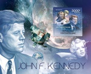 CENTRAFRICAINE 2012 SHEET JFK KENNEDY ARMSTRONG SPACE ASTRONAUTS PRESIDENTS