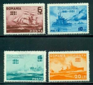 Romania #396-399  Mint  F-VF LH  Scott $74.00  #398 Thin ...