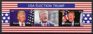 Chad Donald Trump Stamps 2016 MNH US Elections US Presidents Politicians 3v M/S