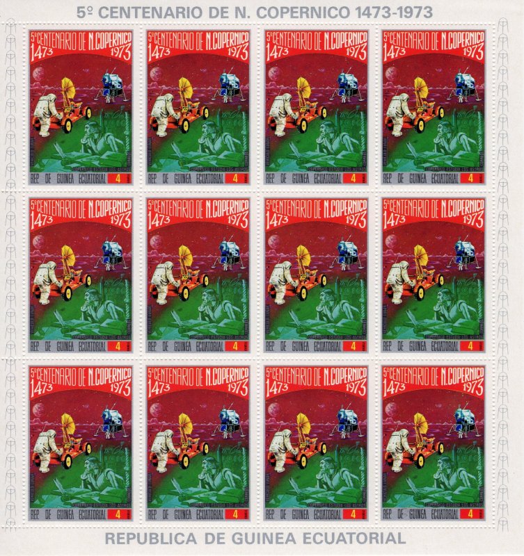 Equatorial Guinea 1974 Mi#329/335 COPERNICUS-SPACE 7 Mini-Sheetlets PERF.MNH