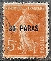 France-Off. Turkey 41 Used 1921 30pa on 5c Surcharge