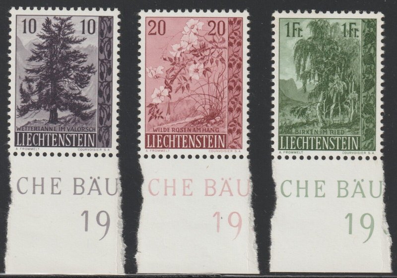 EDSROOM-16237 Liechtenstein 312-314 MNH 1957 Complete Trees CV$16