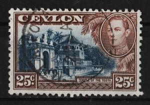 Ceylon 1938 Various Designs 25c USED Sc(284)