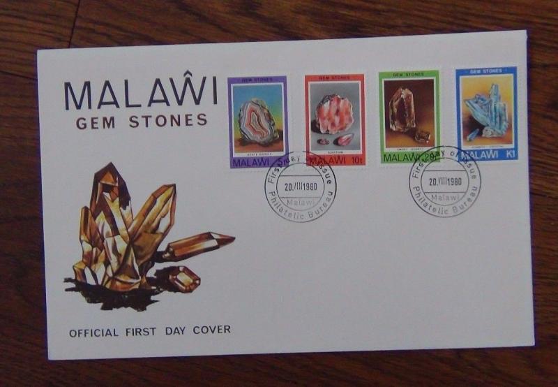 Malawi 1980 Gem Stones set on First Day Cover