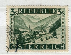 AUSTRIA; 1946 early Landscapes issue fine used 3s. value