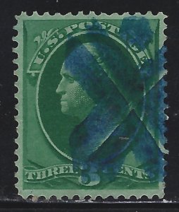 Scott # 158  Lot D418  3c Washington  fancy cancel  Used