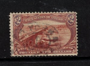 USA #293 Used Fine - Tiniest Thin At Top Difficult To See **With Certificate** 