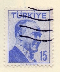 Turkey 1957 Early Issue Fine Used 15k. 093536