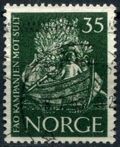 Norway Sc#434 Used, 35o dk grn, Freedom from Hunger (1963)