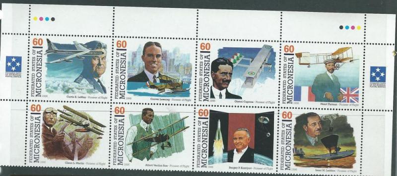 Micronesia #249 Pioneers of Flight  Sheet of 8(MNH) CV$12.50