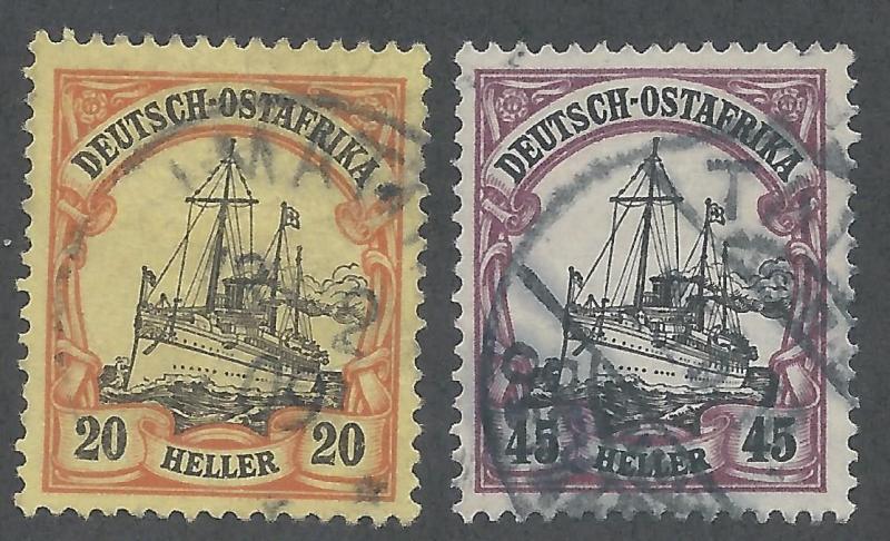 GERMAN EAST AFRICA 1905 YACHT 20H AND 45H NO WMK