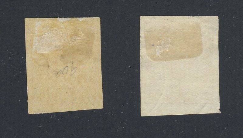 2x Canada Edward VII Stamps 2x #90A - 2c Imperforate 1xMH 1xU GV $55.00