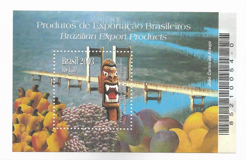 BRAZIL BRASIL 2003 BRAZILIAN EXPORT PRODUCTS SOUVENIR SHEET MI BL125