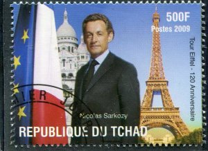 Chad 2009 NICOLAS SARKOZY 23rd President of France 1 value Perforated Fine used