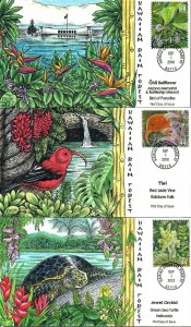 US Collins FDC Sc#4474 Hawaiian Rain Forest Set Of 10