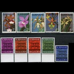 SURINAM 1975 - Scott# 427-40 Orchids etc. Set of 10 NH