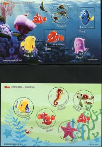 REPUBLIC OF CHINA TAIWAN SCOTT #3803/04 FINDING NEMO S/S  SET MINT NH