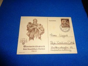 WWII ERA GERMANY PROPAGANDA POSTAL CARD, 1938 WINTECHILFSWEEK